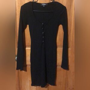 170. Lulus Black Long Sleeve Button-Up dress size small